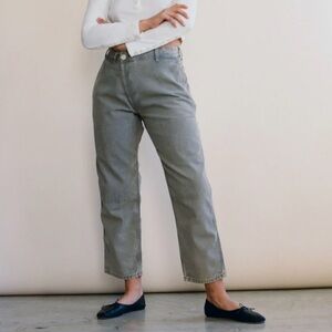 $310 Emma Rothkopf 100% Organic Cotton Cross Front Hunting Pants 4 Lichen Womens